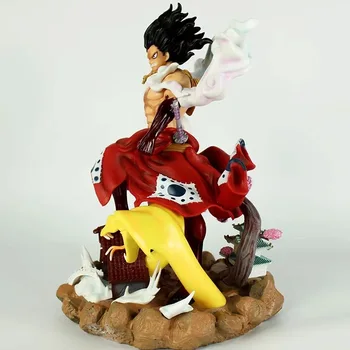 Anime Viens Gabals Monkey D. Luffy Kimono Snake Cilvēks GK PVC Rīcības Attēls Kolekcionējamus Modeli, lelle, rotaļlieta, 39cm