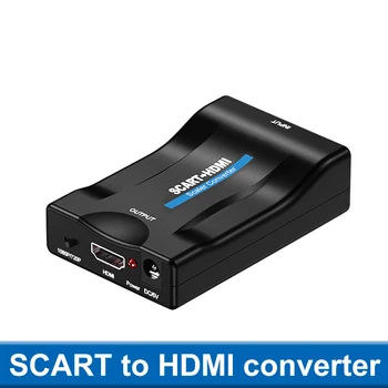 SCART uz HDMI Pārveidotājs, 1080P HD Video o Digitālā uz Analogo Pārveidotāju, Piemērots HD TV DVD Sky Kaste STB(ASV Spraudnis)
