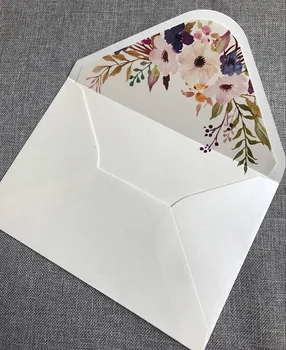 Pasūtījuma pearlised papīra aploksnes ar ziedu starplikas 50gab
