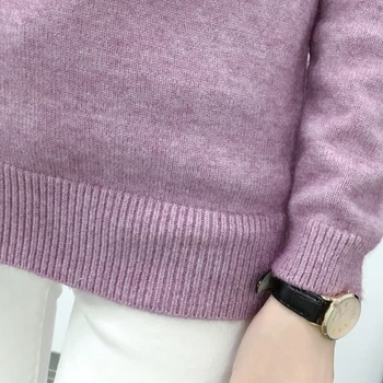 Džemperis Korejiešu Stilā Modes Dāmas Pilnu Piedurknēm Sievietēm Adīšanas Džemperis Sexy Cietā Augstu Uzrullētu Apkakli Pulovers Brīvs Džemperis Karstā Pārdošanas