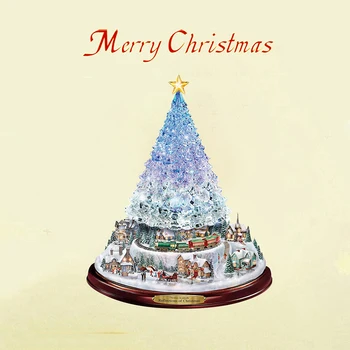 Ziemassvētku Uzlīmes, Augstas Kvalitātes Ziemsvētki Koks Rotējošo Vilcienu Skulptūra, Dekoratīvie Ielīmējiet Papīra Jaunā Gada Rotājumu Mājas Loga Sienas