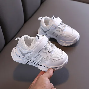 Rudenī jauns bērnu sporta kurpes zēnu elpojošs acs apavi bērnu apavi meiteņu tēva kurpes bērnudārza baltas kurpes