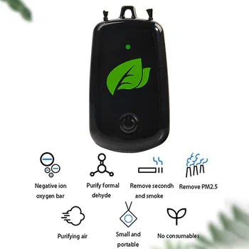 Karājas Kakla Gaisa Attīrītājs, Valkājamas Portatīvo Auto Skābekļa Bāru, USB Uzlādējams Negatīvo Jonu Gaisa Attīrītājs