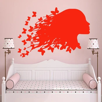 Sienas Decal Lieliem matu sieviete Vinila Tapetes Noņemams Sienas Uzlīmes Fona Decal Dzīvojamā Istaba Guļamistaba adesivi murali HQ704