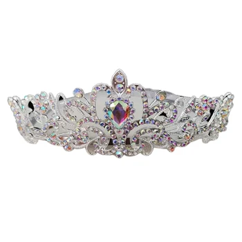 Crystal Crown Tiara ar Ķemmi Galvu Kāzu Puse, Princešu Līgavas galvas apsējs 83XF