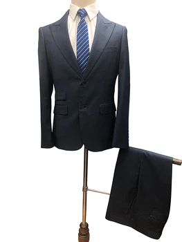 Smokings Tērps Vīriešu slim Fit Top Dizaina 2GAB Žakete Un Bikses Biznesa tusiņu Smart Casual Vīriešu Jaka 2020. Gadam, Modes