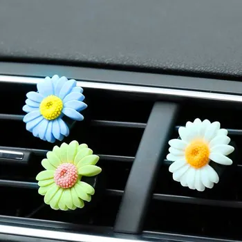 Automašīnu Gaisa Atsvaidzinātāju Ziedi Ventilācijas Klipu Smaržas Daisy Difuzoru Ēteriskās Eļļas Dekorēšana Aksesuāri Meitenēm Atsvaidzināšanas Gaisa Smarža