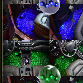 Oriģinālu Automobiļu LED Atmosfēru Lampas∣Gaismas USB Skaņas Kontroles Zvaigzne Deg Auto Sēdeklis Dekori