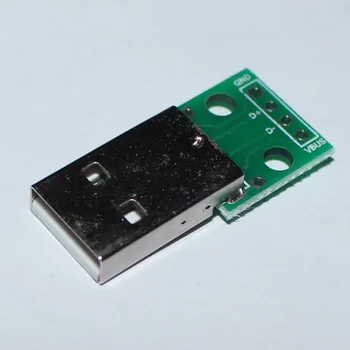 10pcs USB 2.0 Male Plug IEMĒRKŠANA 4P Adapteris Savienotājs 2.54 mm Metinātas PCB Converter Pinboard, lai Mobilais Datu Līnijas