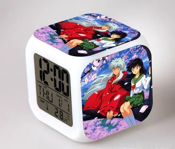 Japānas Anime Inuyasha Higurashi Kagome Septiņas Krāsas Izmaiņas Digitālais Modinātājs dāvanas