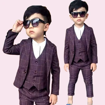 Britu Stila bērnu Kostīmi, Bleizeri + Elsas + Veste 3-gabalu komplekti, Zēns Ikdienas Tērpu modes Maigu Bērniem Princis Apģērba Komplekti