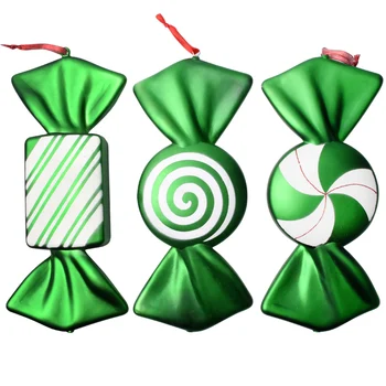 Bērnu sniegumu aksesuārus piegādes saldumu veikals izkārtojums rotājumi 40CM zaļā krāsotas konfektes kulons Ziemassvētku rotājumi