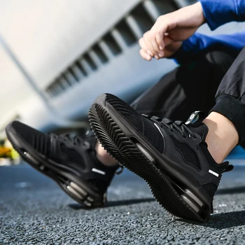 Vīriešu divslāņu TPU ērti visu maču apavu elpojošs acs gaisa spilvenu kurpes polsterējums, vieglus sporta ikdienas apavi