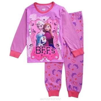 2020 Jaunu Bērnu Apģērbu Komplekts Ziemas Kokvilnas Jaundzimušā bērna Meiteņu Drēbes Homewear Bērniem Elsa Disney Bērnu pidžamas Bērnu pidžamas Komplekts