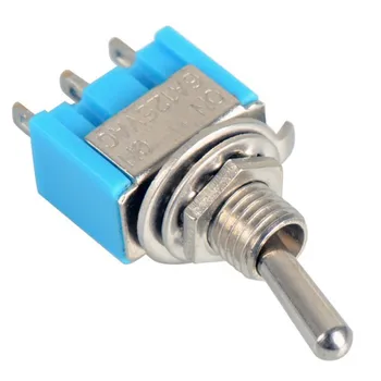 5gab Mini Fiksēšanas tumblerus UZ Zilā šūpuļzirgs slēdzis 3 adatas 2 pozīciju slēdzis, 6mm 3A/250V 6A/125V