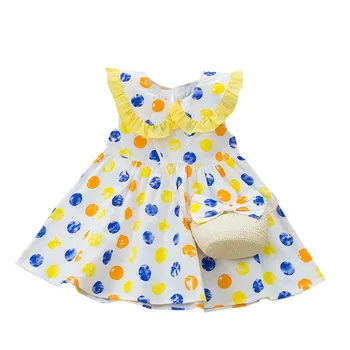 Toddler Bērniem, Baby Meitenes Gadījuma Polka Dot Print Kleita Princese Uzstādīt Tērpiem Kleitu Par Meitenēm, Bērniem, Ikdienas Casual Kleitu Vestido Bimba