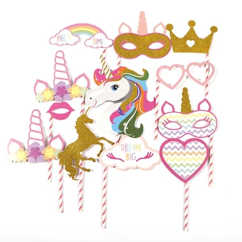 Puse Unicorn Tēma Baby Dušas Piederumi Happy Birthday Sirēna Puse + Flamingo + Alpakas Dzimšanas Dienas Svinības Apdare