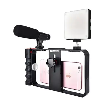 Yelangu Pro Viedtālrunis Video Platformu Kino Lietā Tālruņa Video Stabilizators Roktura Stiprinājums iPhone Xs Max XR X 8, Plus, Samsung un Huawei