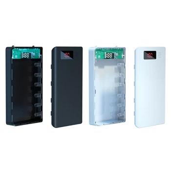 A6 LCD Displejs DIY 6x18650 Akumulatora korpusa Power Bank Shell Portatīvo Ārējā Kaste Bez Akumulators Powerbank Aizsargs