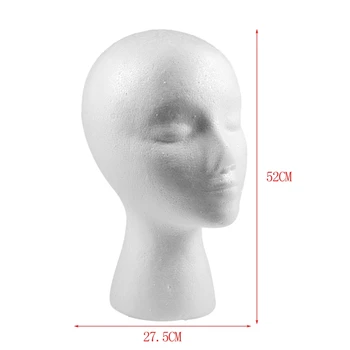 27.5 x 52cm Dummy / manekena galva Sieviešu Putuplasts(Polistirols) Izstādes par klp, austiņas, matu aksesuāri un parūkas Sieviete Mann