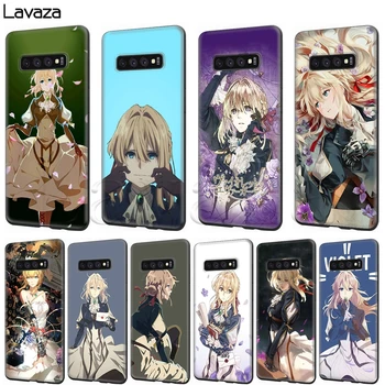 Lavaza Violeta Evergarden Mīksta Silikona Case for Samsung Galaxy S6 S7 Malas S8 S9 S10e Plus A3 A5 A6 A7 A8 A9 J6 Piezīme 8 9 2018
