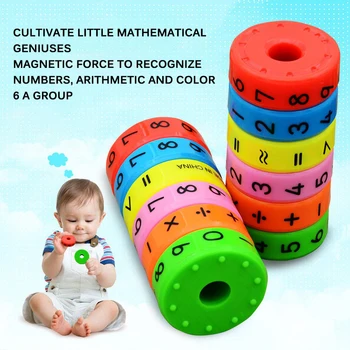 6 Gabali/Set Magnētisko Bērnu Rotaļlietas Bērnu Matemātikas Numuri DIY Samontē Puzzle Rotaļlieta Agrīnās Izglītības Izglītības Rotaļlieta