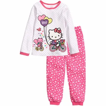 Jaunākās Bērnu Pidžamas Meitenēm Princese Pidžamu Sleepwear Set Baby Pilnu Piedurknēm Naktsveļu Kokvilnas Bērnu Apģērbs, Pidžamas H053