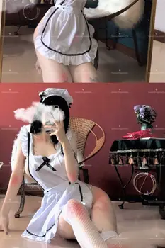 Kalps Cosplay Meitene Mežģīņu Apakšveļas Komplekts Lolita Kostīmu Babydoll Kleita Vienotu Erotiskās Lomu Spēles Cute Dzīvot Parādīt Sexy Apakšveļa