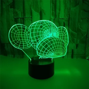 2018 Mērkaķis Vadītājs 3D Ilūziju Nakts Gaisma USB 7 Krāsu, Mirgo Atmosfēru LED Miega Lampas Touch Slēdzi vai Tālvadības pults