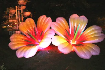 Bezmaksas shippin 2.5 m griestu notikumu apdare piederumi piepūšamās ziedu ar LED gaismas