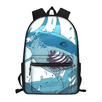 Modes pasūtījuma atdzist haizivs drukāt jauniešu mugursoma zēns meitene students skolas soma atpūtas klēpjdatoru ceļojumu mugursoma