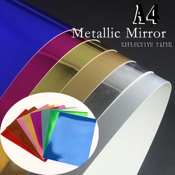 10pcs Metāla Spogulis, Papīra zelta apzeltīts spogulis suface A4 DIY papercraft projektu Albums Papīra Albums EMWSJW