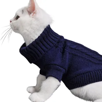 A AWinter Siltu Kaķu Trikotāžas Džemperis Kaķi Džemperis Mopsis Kucēns Mētelis Drēbes, Džemperis Trikotāžas Krekls Kaķēns Pet Suns, Kaķis Drēbes