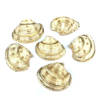 Dabas shell Piekariņi Fanu formas Izsmalcinātu piekariņi, Rotaslietas Pieņemšanas DIY Aproces Kaklarotas, auskari Aksesuāri Lielums 50x45mm