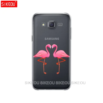 Silikona vāciņu tālruņa case for Samsung Galaxy J1 J2 J3 J5 J7 MINI 2016 ministru mīksto tpu Gudrs Flamingo Karikatūra aizsardzības coque