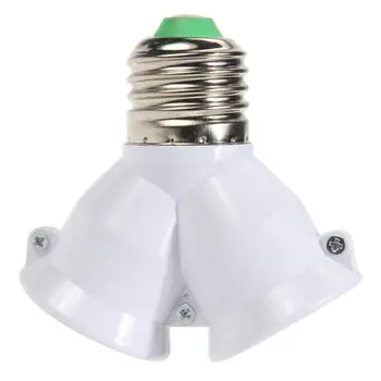 E27 LED Y Formas Gaismas Luktura Spuldze 2 Sadalītāja Adapteris Converter Ligzdas Sadalītājs Adapteris Converter 2 Galvas Skrūves Lampas Bāzes Turētājs