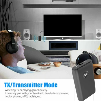 2 in 1-Bezvadu Bluetooth 5.0 Raidītājs Uztvērējs Chargable TV PC Automašīnas Skaļrunis, 3,5 mm AUX Hifi Mūzika Audio Adapteri