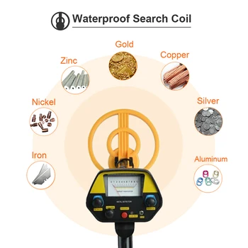 Metāla Detektors Ūdensizturīgs Dārgumu Meklētājs Regulējamu Vārpstu Precīzi Dārgumu Monētas Metāla Meklēšanas Rīks, ar Austiņu Ligzdu