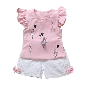 Toddler Kostīmi Bērniem 0-2 Gadiem Baby Girl Apģērbu Vasaras Kokvilnas Komplekts Jaundzimušajam, Meitenes Komplekts Zīdaiņu Apģērbs, T-krekls+Šorti Apģērbs