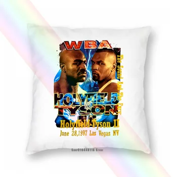 Vintage 90S Wba Holyfield Vs Tyson Ii Black Pillow Mens Izdrukāt Ta19060
