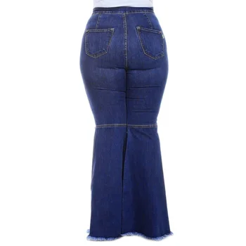 Vintage Vājš Uzliesmojums Džinsi Sieviešu Rudens Augsta Vidukļa Denmin Bikses Dāmas Gadījuma Ripped Caurumu Džinsi Streetwear Plus Lieluma Jean 30