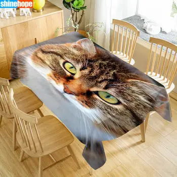 Eiropā Galdauts Gudrs Kaķis Mākslas Nepievelk Putekļus Vakariņu Galda Auduma Taisnstūra Kāzu Galda Dekorēšana Segtu Mājas Tekstils