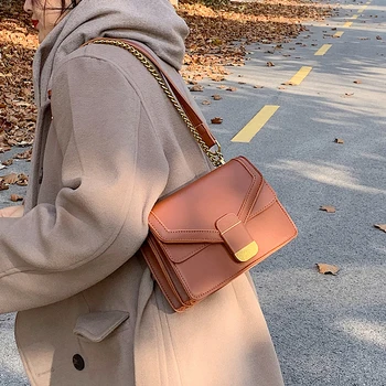 Vintage Laukumā Padušu soma ir 2021. Modes New Augstas kvalitātes PU Ādas Sieviešu Dizainers Rokassomu Ķēdes Plecu Messenger Bag Somas