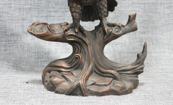 Bi001754 Ķīnas Feng Shui Laimīgs Bronzas cirsts Lido ērglis paplašināja viņa spārniem Statuja
