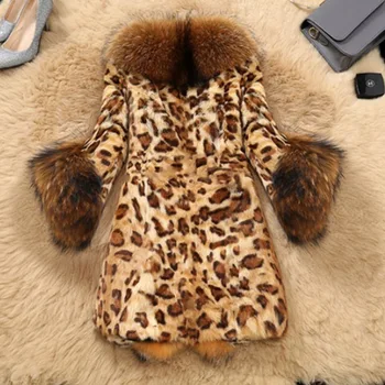 2019 Jaunu Kažokādas Mēteli Vidus Ilgi Leopard Mākslīgās Kažokādas Mētelis Rudens Ziemas Saglabāt Siltu Liela Izmēra Zaudēt Modes Jaka Virsdrēbes Augstas Kvalitātes