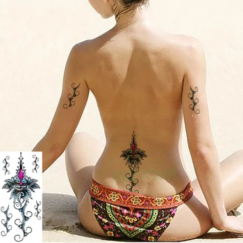Ūdensnecaurlaidīgus Pagaidu Tetovējumu Uzlīmes kompass koku, rožu ziedu tatto flash tetovējums viltus tetovējumiem vīrieši sievietes