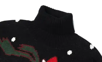 Smieklīgi Džemperi Džemperi, Vīriešu Ikdienas Harajuku Trikotāžas Aļņu Suns Sniegpārslas Modes Neglīts Ziemassvētku augstu uzrullētu apkakli Džemperi 2020. gadam w1534