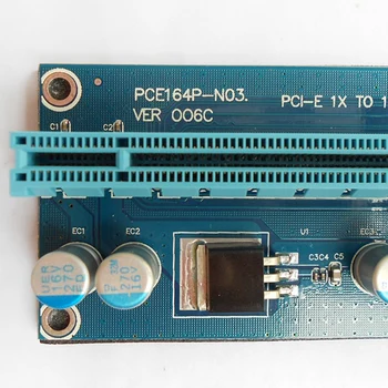 VER006C 60CM PCI-E Stāvvadu Kartes 006C PCI Express PCIE 1X, lai 16X Adapteri USB 3.0 Kabelis SATA, uz 6Pin Barošanas Raktuvju Strādnieks