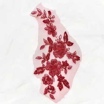 Daudzkrāsains Krelles Vizuļi Izšūtām Mežģīnēm Ziedu Aplikācijas Roku darbs DIY Drēbes Plāksteri Subsīdijas Dekoratīvi Ziedi.