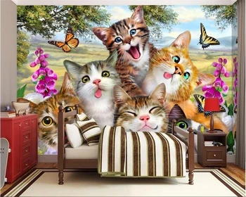 Klasiskās modes Gudrs karikatūra grupas dzīvniekiem, par pļavu, piemēram, bērnu istabas fona dekoratīvās glezniecības, 3d tapetes Beibehang